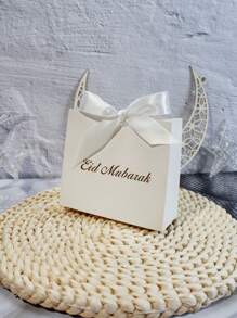 10pcs Elegant Eid Mubarak Mini Gift Boxes Stylish White Favor Boxes With Gold Foil Lettering And Delicate Ribbons. Perfect For Storing Candies, Chocolates, And Small Gifts. Ideal For Eid Celebrations, Festive Occasions, And Thoughtful Surprises. Chic Packaging For Memorable Moments