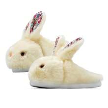 Women Bunny Slippers Cartoon Rabbit Slippers, Fluffy Plush Animal Slippers Winter Indoor Outdoor Slippers Warm Cozy Comfy Home Floor Slipper Shoes - 米色 - 查看 2