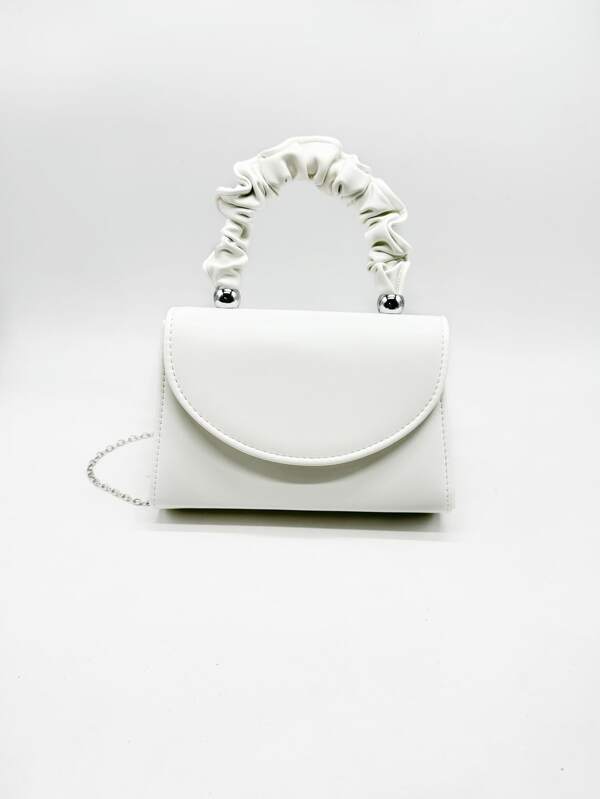 Elegant Women's Evening Party Essential Clutch Bag - Plain White Simple Handbag