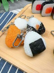 1pc Realistic Japanese Sushi & Rice Ball Charm Creative Gift Bag Pendant & Keychain Winter Gifts For Women - Multicolor - View 3
