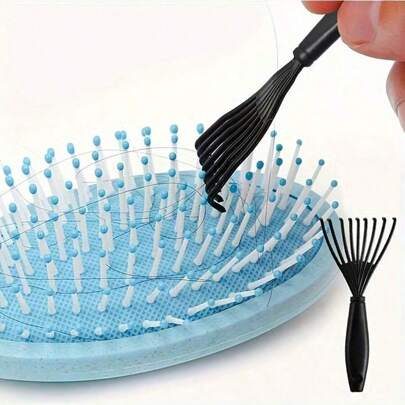 1pc Hair Brush Cleaning Tool, Rake Shape Comb Cleaner, Hair Dirt Remove Brush