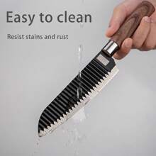 1pc Zebra Pattern Chef's Knife, Black Blade Multipurpose Knife, Stainless Steel Sharp Cooking Knife, Kitchen Slicing Knife