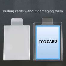 100pcs Trading Card Protective Sleeves With Top Card Holder, Convenient For Taking Cards - Transparent - View 1