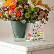 1 件，教师铅笔书心形透明亚克力桌面装饰摆件，学生送给老师的教师节礼物，适合开学季和教师节特别礼物 - 紅色 - 查看 4