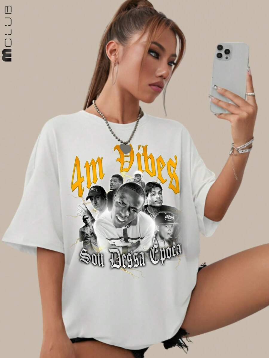 Women's 4M IG Printed T-Shirt Cotton Tshirt Unisex Shirt - trắng - Xem 1