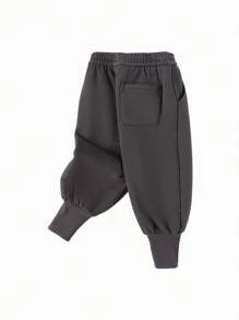 Balabala Pantalones de felpa coral para niños y niñas, gruesos y cálidos para el invierno 2024