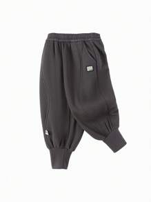 Balabala Pantalones de felpa coral para niños y niñas, gruesos y cálidos para el invierno 2024