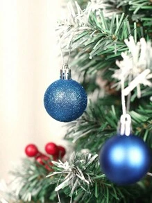 24 件圣诞饰品 - 彩色塑料电镀圣诞树球饰品、圣诞树装饰、圣诞家居装饰、圣诞快乐、万圣节、万圣节装饰 - 彩色 - 查看 5