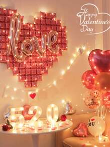 2 件爱心背景墙气球装饰，情人节装饰，生日装饰，婚礼装饰，周年纪念装饰，求婚订婚装饰，家居装饰，氛围布置，派对装饰用品 - 彩色 - 查看 8
