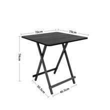 Living And Home Folding Wooden Dining Table - Black 70cm W x 70cm D x 74cm H - 查看 8