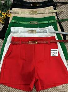 Zaraa Women's Tailored Shorts With Glitter Belt - màu xanh lá - Xem 2