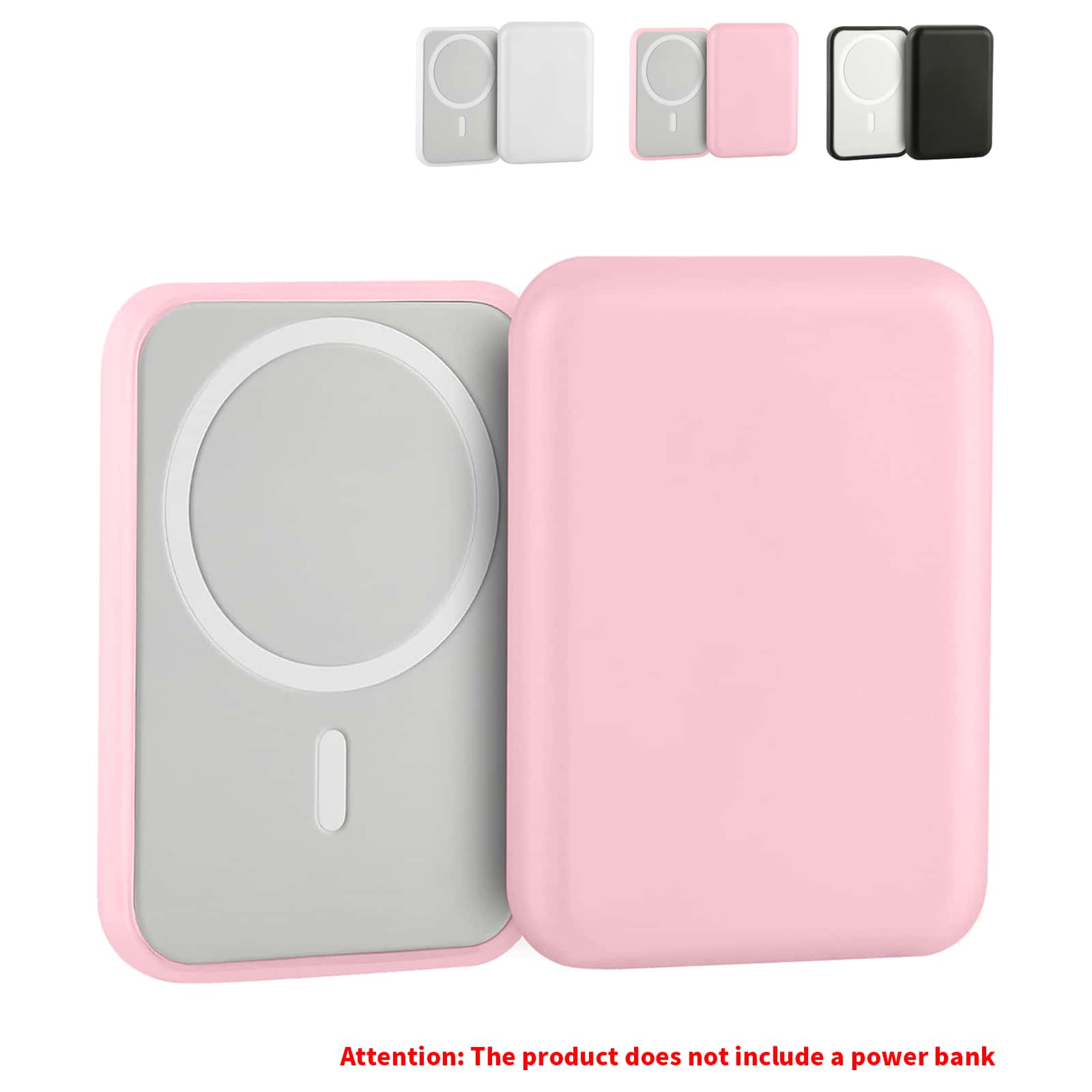 Funda protectora de silicona suave de TPU mate para la batería MagSafe, diseño delgado compatible con la batería MagSafe, resistente a arañazos y roturas.