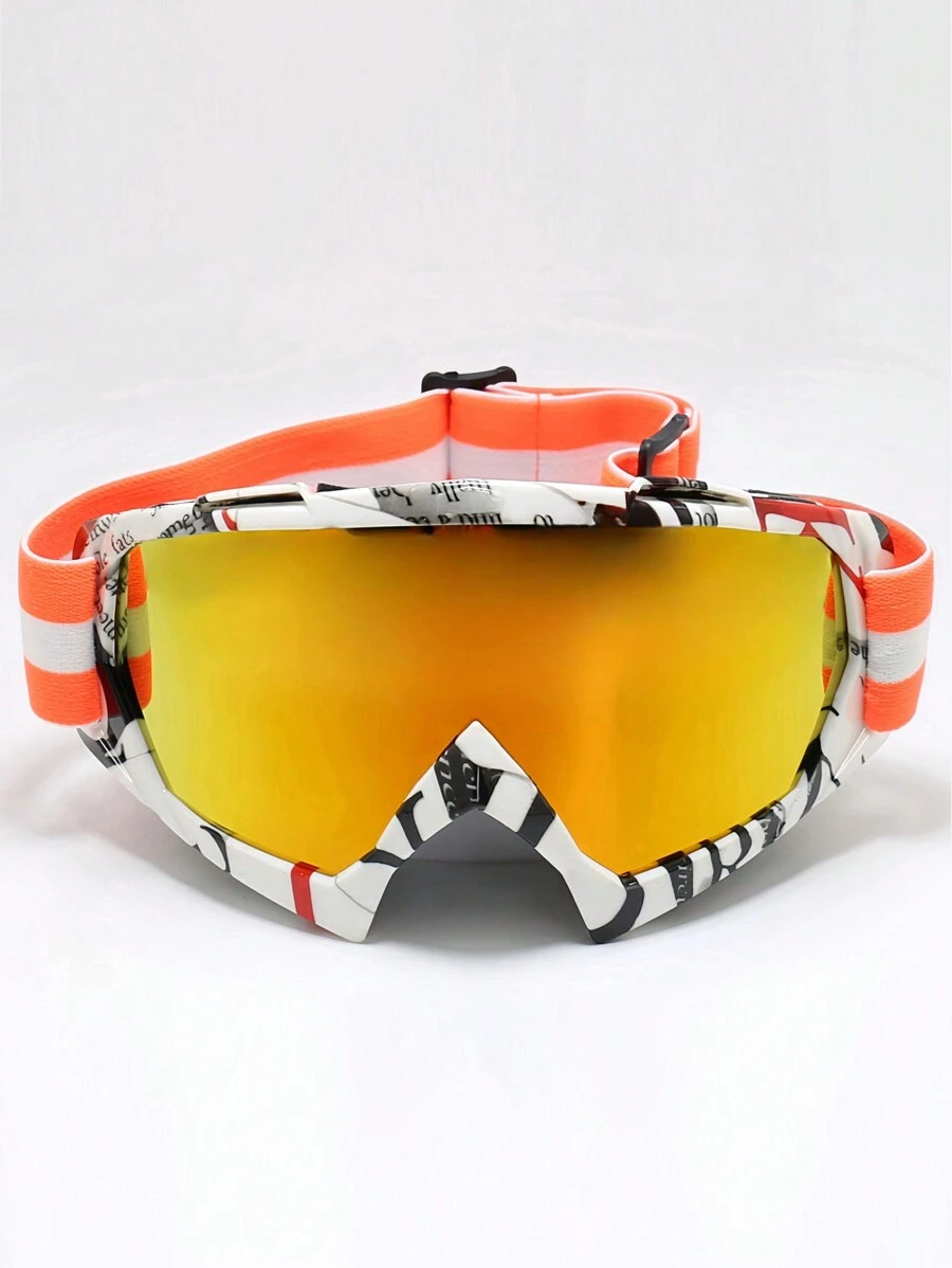 1 件女士时尚运动眼镜，2024 年新款复古大框架潮流简约高端多功能护目镜，防风双层彩色涂层防雾，适用于户外滑雪、旅行、装饰佩戴 - 彩色 - 查看 1