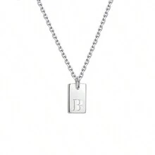 1pc Personalized Delicate Initial Letter Pendant Necklace, Customized Engraved Letter Pendant Necklace With Chain, Simple Name Necklace, Women Personalized Jewelry Gift, Bridesmaid Gift