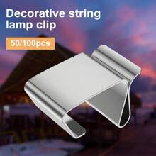 100Pcs Gutter Hooks Stainless Steel Christmas Lights Clips For Christmas Lights Holiday Lights Clips For Guttering - Silver - View 6