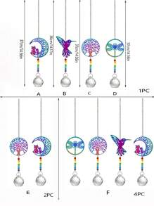 1PC/2pcs/4PCS Mặt dây chuyền pha lê nhân tạo hình động vật, Móc treo cho gia đình, Thiền, Máy tạo cầu vồng pha lê, Hoàn hảo làm quà tặng Ngày của Mẹ, Trang trí sân vườn ngoài trời - Nhiều màu - Xem 10