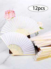 Chinese Style Hand Fan, DIY Blank Paper Fan, Elegant Retro Style, Personalized Baby Shower Foldable Paper Fan, Portable Party & Wedding Supplies, Hand Fan, Gift Decor, Wedding Fan, Suitable For Home, Office Decor, Stage Performance, Dance For Outdoor Activities, Vacation, Travel, Outfit Accessories, And Gifting - Multicolor - View 13