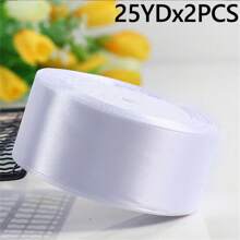 25yards/50yards 4cm Satin Ribbon, Colorful Ribbon For Wedding Chair Decoration, Floral Gifts, Cake Packaging - Multicolor - View 15