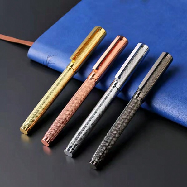 Business Gift Roller Pen Ball Pen Shinny Design Heavy Brass Metal Ballpoint Pen Set Office Gift Set For Men And Women School Supplies, Back To School