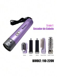 5 In 1 Electric Hair Dryer Brush 110V - A206 - Purple - View 3
