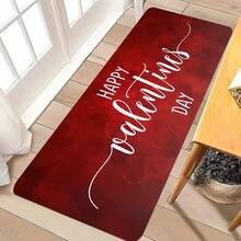 [Flannel + 1cm Thick Sponge Material] 1/2pcs Valentine's Day Themed Flannel Carpet, Soft And Comfortable Cushions, Black Heart-Shaped Strip Printed Decorative Carpet, Suitable For Living Rooms, Bedrooms, Kitchens - 17.7*29.5inch, 17.7*47.2inch