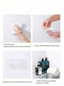 1pc Bathroom Shelf, Shower Caddy Rack, Bathroom Kitchen No-Drill Triangle Storage Rack,Punch-Free Bathroom Storage Rack - Multicolor - View 7