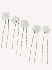 Nouvelle barrette à cheveux en céramique blanche à fleurs, accessoire de coiffure de style pastoral pour mariée et mariage