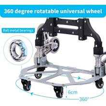 Folding Hand Truck Aluminium Stair Climbing Cart With 10 Wheels Lightweight Collapsible Dolly Truck Portable Hand Trolley With Cord For Indoor Outdoor Travel Shopping Outdoor Decor