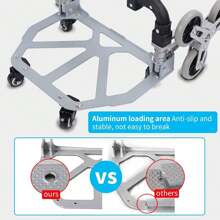 Folding Hand Truck Aluminium Stair Climbing Cart With 10 Wheels Lightweight Collapsible Dolly Truck Portable Hand Trolley With Cord For Indoor Outdoor Travel Shopping Outdoor Decor