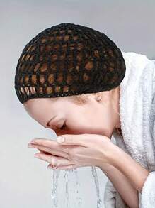 1pc Handmade Crochet Hair Net, Hair Bun Net To Protect Hair, Durable Women'S Modeling Mesh Hair Net, Super Breathable Mesh Hook Hair Net, Fashionable And Simple Design, Comfortable At Night, Full Head Wrap Professional Head Flower Hair Net Bag, Multifunctional Daily Headband, Perfect Hair Care Solution For Women, Hair Accessories For Women, Perfect Gift For