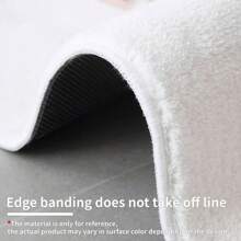 1pc Soft Solid Color Plush Carpet, Living Room Sofa Bedside Rug, Rectangular Minimalist Style Carpet, Washable Convenient Foot Mat - Creamy White - View 9