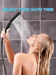 High Pressure Handheld Shower Head, 3 Modes Shower ,With 1.5m Shower Hose,Showerarm Bracket,Black