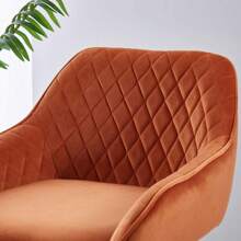 JYMTOM Bar Stool Counter Stool Bistro Stool 2/4 Set Velvet Upholstered Bar Chairs With Armrest, Fashionable Stool With Black Metal Legs For Kitchen, Bistro And Counter - Orange - View 4