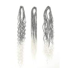 Extensiones de rastas de 24 pulgadas, estilo bohemio, de 3 en 1 con extremos rizados, juego de rastas hechas a mano de 15 hebras en estilo hippie y bohemio