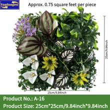 1 pieza Planta artificial decorativa para exteriores de 25cm*25cm/9.84pulg*9.84pulg, follaje artificial para exteriores, decoración de boda, decoración del hogar, decoración de pared, planta artificial, césped, flores artificiales, apta para decoración de bodas, decoración del hogar, decoración de exteriores