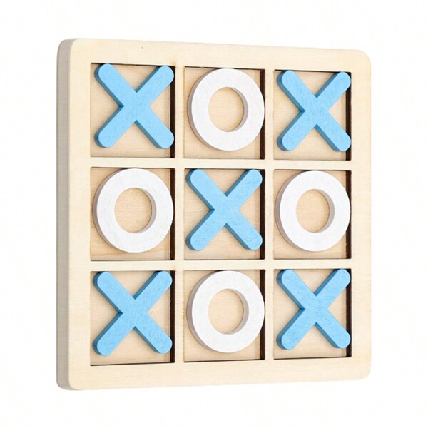 Tablero de ajedrez tipo tres en raya de 9 cuadrícula de madera, juego de mesa interactivo, juego de mesa casual para 2 jugadores
