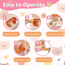 Mini Claw Machine With Toys Candy Claw Machine With Power Charging And Sound - 粉色 - 查看 3