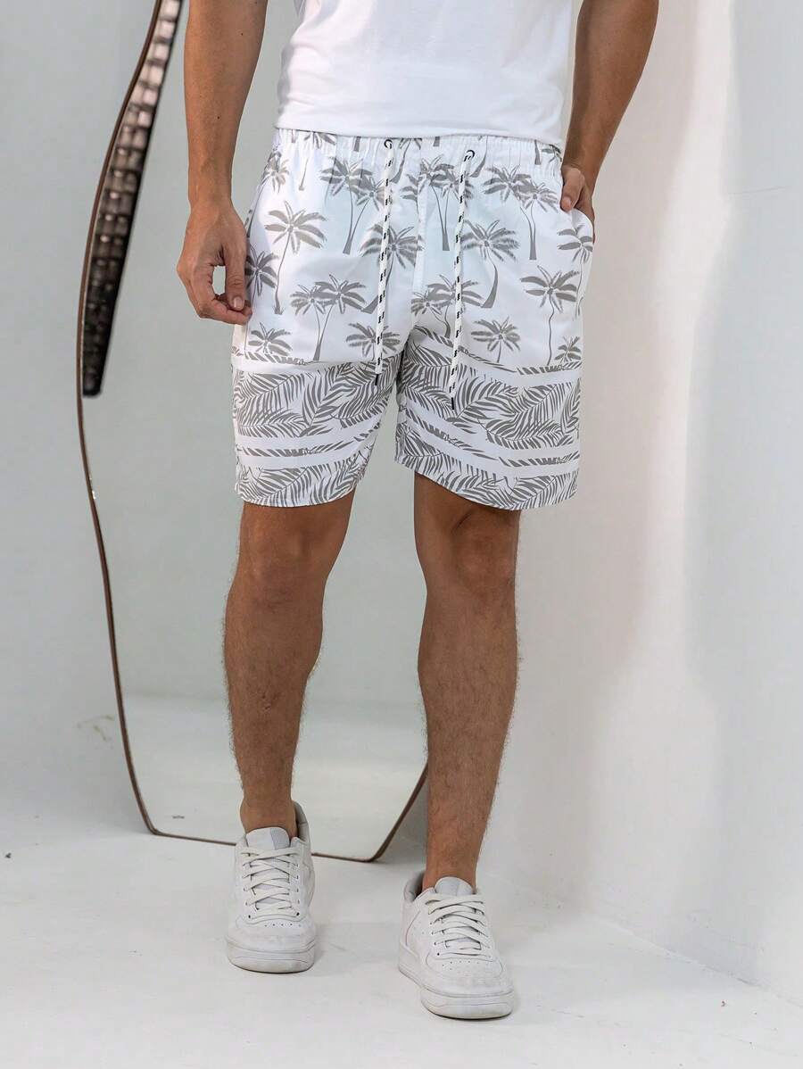 Tactel Shorts Thick Men's Mauricinho Adult Surf Beach Pool Quick Dry Gym Bermuda Summer - Xám - Xem 1