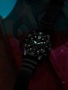 CITIZEN Montre à quartz pour hommes, montre pour hommes et femmes, montre analogique à 6 aiguilles ronde à quartz avec bracelet en caoutchouc, boîtier de 43 mm AI5005-13E