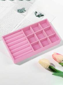 6 件/套珠宝收纳托盘 - 天鹅绒珠宝展示托盘、可堆叠珠宝收纳架、多功能珠宝盒，可收纳耳环、戒指、项链、手链、手表、口红 返校