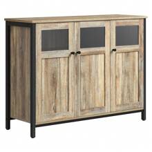 VASAGLE Sideboard, Buffet Table, Storage Cabinet With Glass Doors, Dining Room, Living Room, Hallway, Kitchen, Steel Frame, Industrial Style, Beige And Ink Black - Beige - View 6