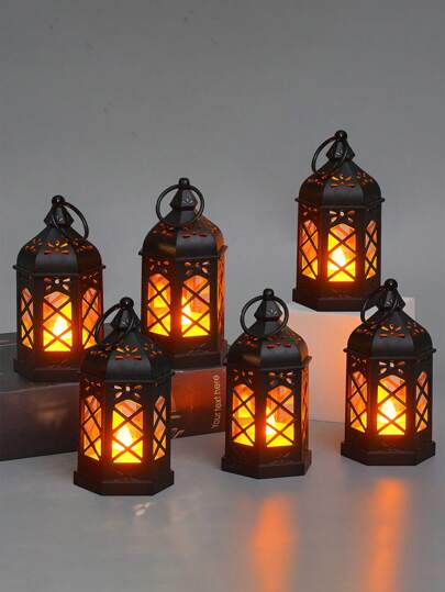 4/2/1 Set Moroccan LED Candle Lights, Electronic Candle Lights, Lanterns, Lanterns, Fake Candles, Retro European Candlesticks, LED Horse Lights Decor, Small Oil Lamps, Hexagonal Lanterns, Suitable For Home Decor, Indoor Decor, Garden Decor, House Decor, Birthday Party Decor, Bedroom Decor, Etc.