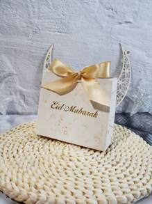 10pcs Elegant Eid Mubarak Mini Gift Boxes Stylish White Favor Boxes With Gold Foil Lettering And Delicate Ribbons. Perfect For Storing Candies, Chocolates, And Small Gifts. Ideal For Eid Celebrations, Festive Occasions, And Thoughtful Surprises. Chic Packaging For Memorable Moments