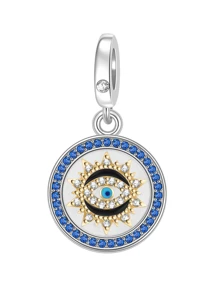 Silver Plated Charm Hand Eye Demon Blue Beads Charm Pendant Ball Suitable For Bracelets DIY Women's Jewelry - Silver - View 23