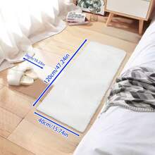 1pc Rectangular Plush Bedroom/Living Room Mat, 1pc Large Carpet - White - View 15