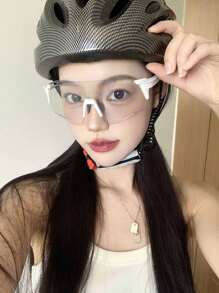 1 件女士户外骑行眼镜，防风运动护目镜，适合徒步旅行、骑自行车、夜间骑行 - 白色 - 查看 2