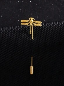 1枚时尚金/银胸针，百搭西装胸针，奢华金属飞机、狼头、蜜蜂、蜻蜓、狗造型，适合搭配西装穿着 - 胸針 - 查看 18