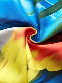 Hawaiian Parrot Cocktail Print Button-Up Casual Shirt, Plus Size Men