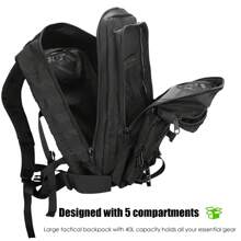 Military Tactical Backpack For Men, 40L Tactical Laptop Backpack, Tactical Bag Bug Out Bag, Army 3 Days Assault Pack - Black - View 6