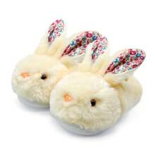 Women Bunny Slippers Cartoon Rabbit Slippers, Fluffy Plush Animal Slippers Winter Indoor Outdoor Slippers Warm Cozy Comfy Home Floor Slipper Shoes - 米色 - 查看 1